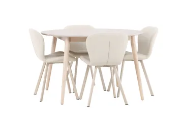 Rund matgrupp Venture Home Beige Vitputsad 4st - Huonekalut - Pöytä & ruokailuryhmä - Ruokailuryhmä