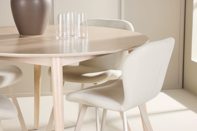 Rund matgrupp Venture Home Beige Vitputsad 4st - Huonekalut - Pöytä & ruokailuryhmä - Ruokailuryhmä