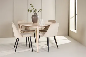 Rund matgrupp Venture Home Beige Vitputsad 4st - Huonekalut - Pöytä & ruokailuryhmä - Ruokailuryhmä