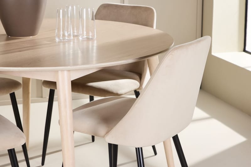 Rund matgrupp Venture Home Beige Vitputsad 4st - Huonekalut - Pöytä & ruokailuryhmä - Ruokailuryhmä