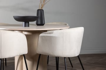 Rund matgrupp Venture Home Beige Vitputsad 4st - Huonekalut - Pöytä & ruokailuryhmä - Ruokailuryhmä