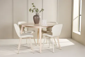 Rund matgrupp Venture Home Beige Vitputsad 4st - Huonekalut - Pöytä & ruokailuryhmä - Ruokailuryhmä