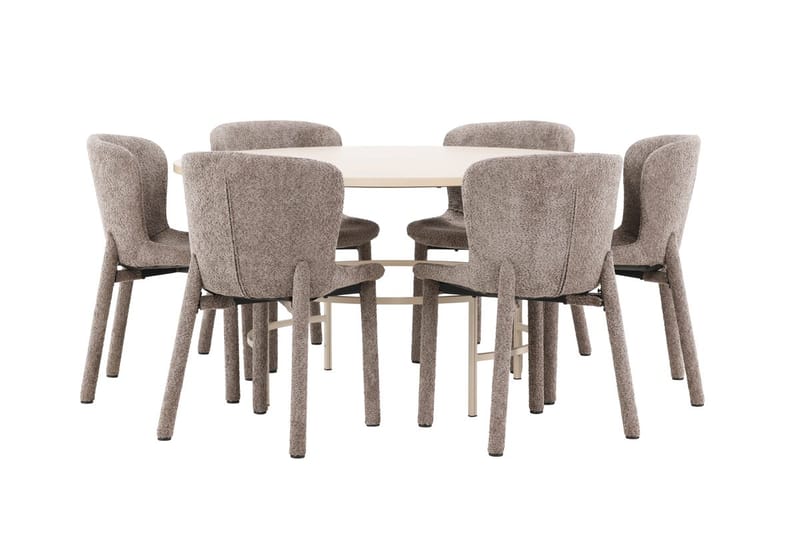 Rund matgrupp Venture Home Beige - Huonekalut - Pöytä & ruokailuryhmä - Ruokailuryhmä