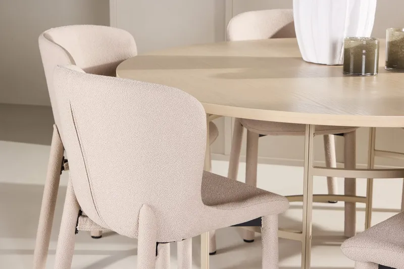 Rund matgrupp Venture Home Beige - Huonekalut - Pöytä & ruokailuryhmä - Ruokailuryhmä