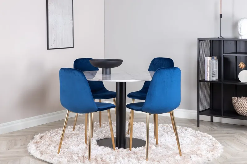 Rund matgrupp Venture Home Blå Vit 4st