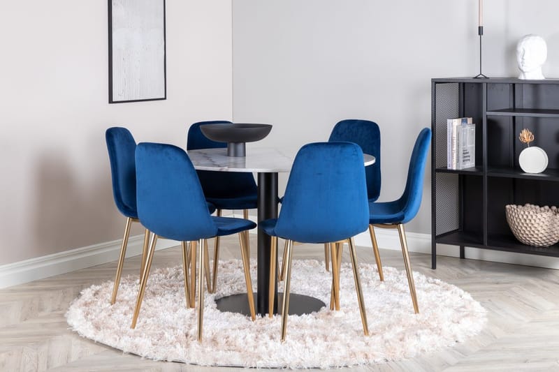 Rund matgrupp Venture Home Blå Vit 6st