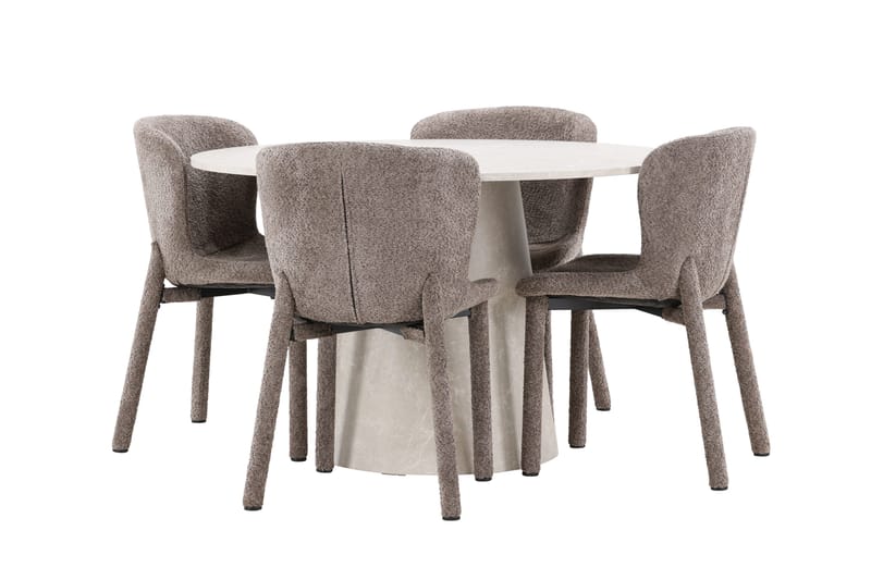 Rund matgrupp Venture Home Brun Beige 4st - Huonekalut - Pöytä & ruokailuryhmä - Ruokailuryhmä