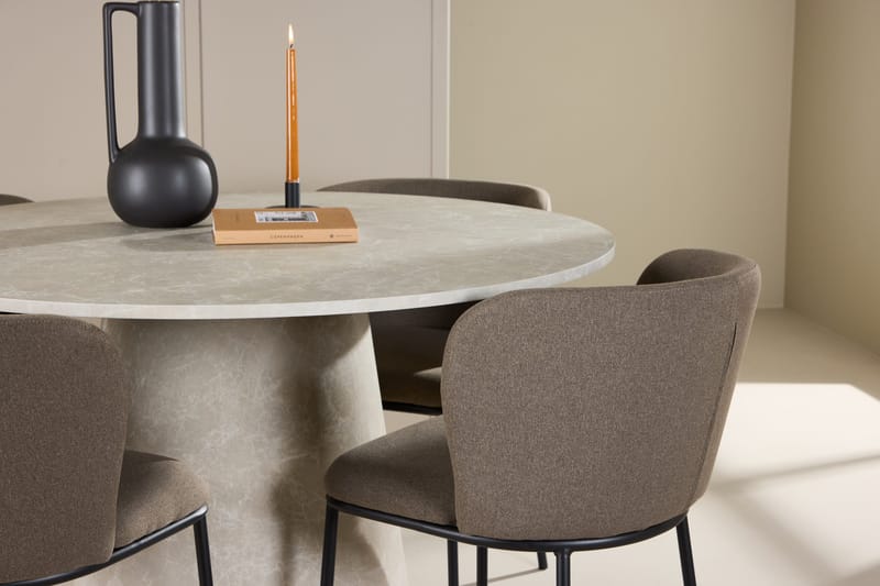 Rund matgrupp Venture Home Brun Beige 4st - Huonekalut - Pöytä & ruokailuryhmä - Ruokailuryhmä