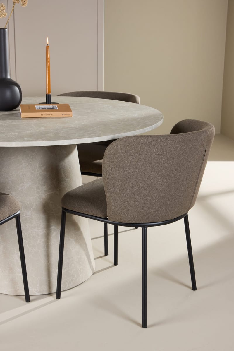 Rund matgrupp Venture Home Brun Beige 4st - Huonekalut - Pöytä & ruokailuryhmä - Ruokailuryhmä