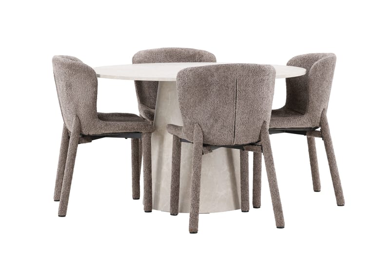 Rund matgrupp Venture Home Brun Beige 4st - Huonekalut - Pöytä & ruokailuryhmä - Ruokailuryhmä