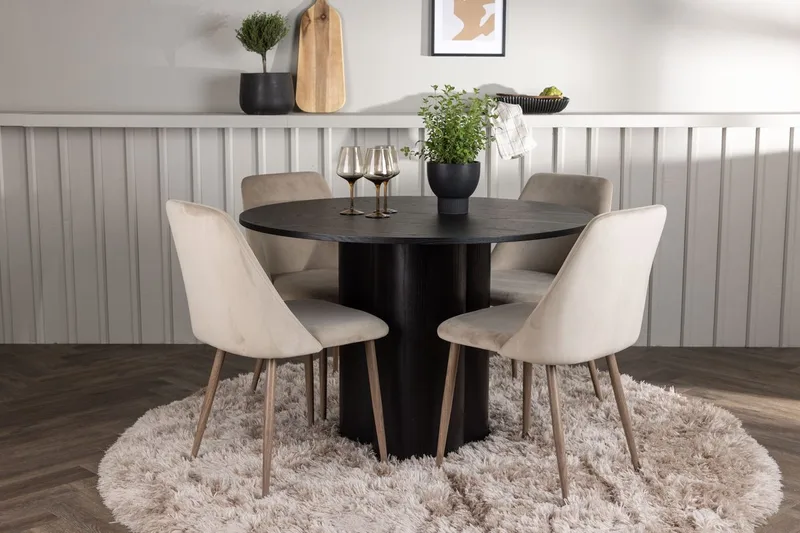 Rund matgrupp Venture Home Brun Svart 4st