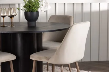 Rund matgrupp Venture Home Brun Svart 4st - Huonekalut - Pöytä & ruokailuryhmä - Ruokailuryhmä
