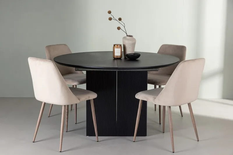Rund matgrupp Venture Home Brun Svart 4st