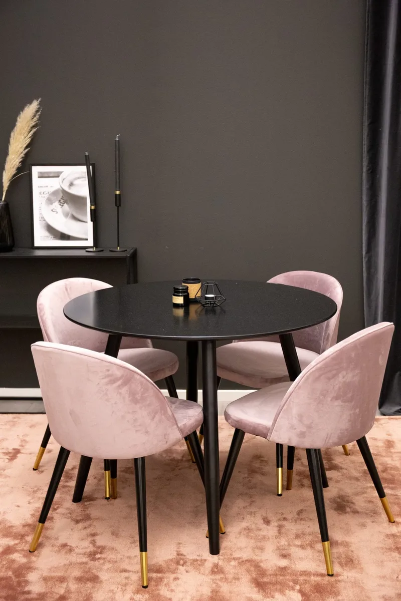 Rund matgrupp Venture Home Gammelrosa Svart Mässing
