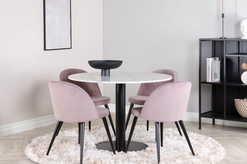 Rund matgrupp Venture Home Gammelrosa Vit 4st
