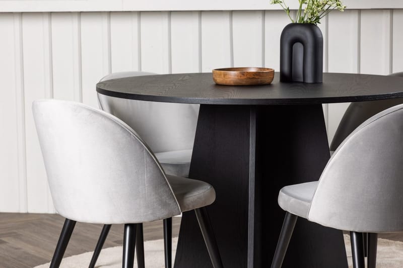 Rund matgrupp Venture Home Grå Svart 4st - Huonekalut - Pöytä & ruokailuryhmä - Ruokailuryhmä