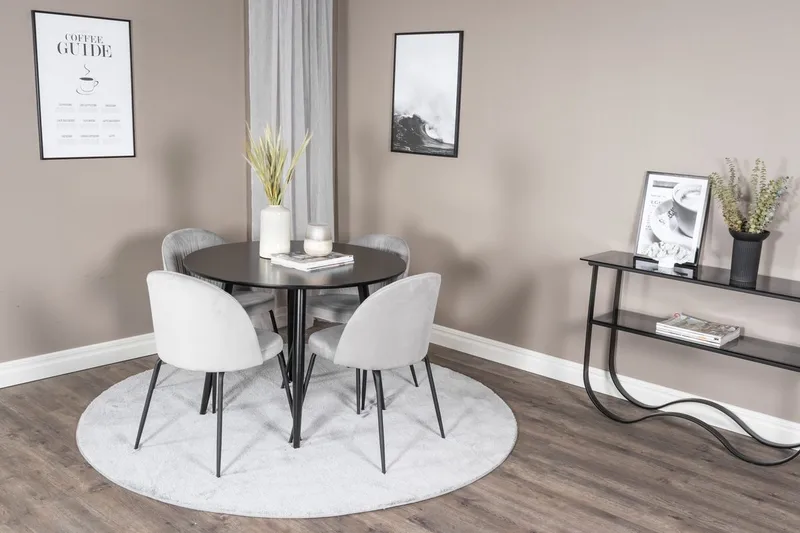 Rund matgrupp Venture Home Grå Svart 4st