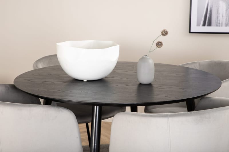 Rund matgrupp Venture Home Grå Svart 4st - Huonekalut - Pöytä & ruokailuryhmä - Ruokailuryhmä
