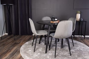 Rund matgrupp Venture Home Grå Svart 4st - Huonekalut - Pöytä & ruokailuryhmä - Ruokailuryhmä