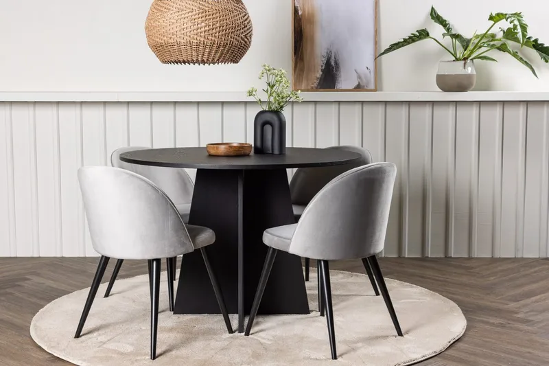 Rund matgrupp Venture Home Grå Svart 4st