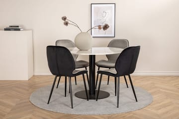 Rund matgrupp Venture Home Grå Vit 4st - Huonekalut - Pöytä & ruokailuryhmä - Ruokailuryhmä