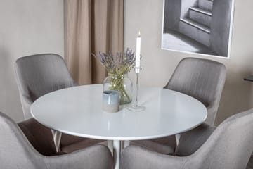 Rund matgrupp Venture Home Grå Vit 4st - Huonekalut - Pöytä & ruokailuryhmä - Ruokailuryhmä