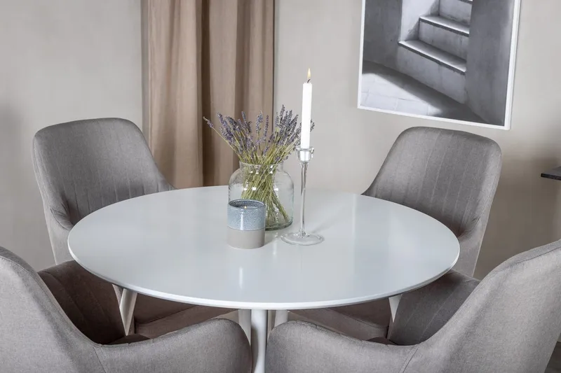 Rund matgrupp Venture Home Grå Vit 4st