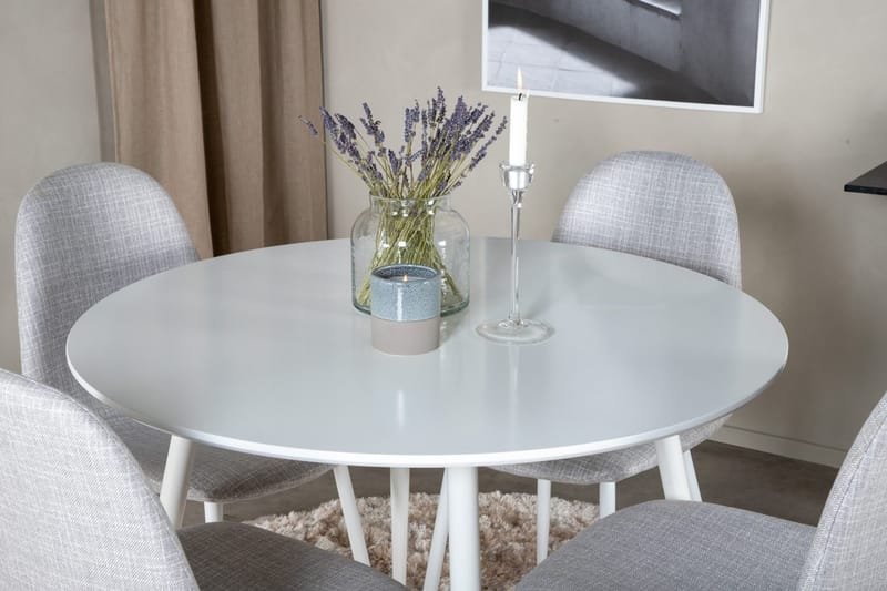 Rund matgrupp Venture Home Grå Vit 4st - Huonekalut - Pöytä & ruokailuryhmä - Ruokailuryhmä