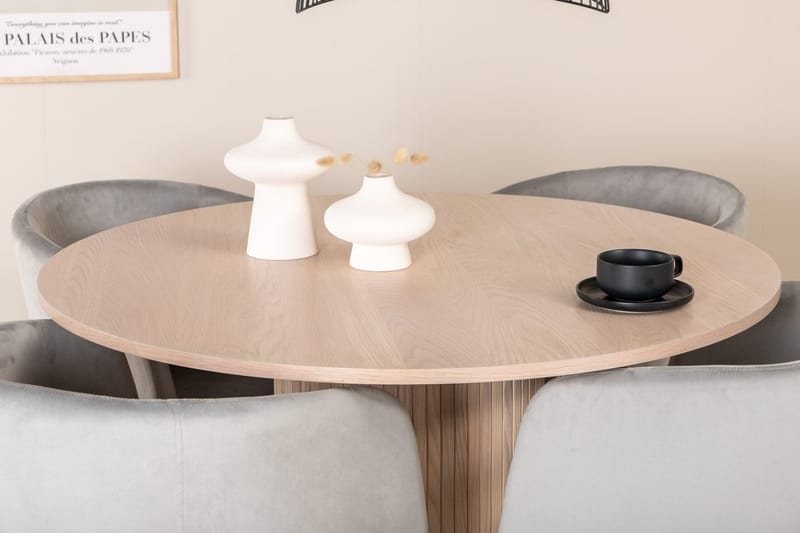 Rund matgrupp Venture Home Grå Vitlaserat 4st - Huonekalut - Pöytä & ruokailuryhmä - Ruokailuryhmä