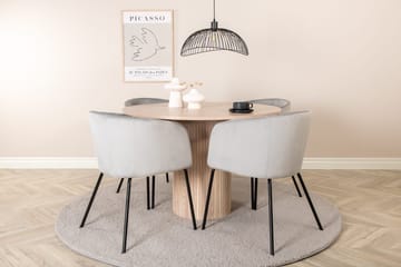 Rund matgrupp Venture Home Grå Vitlaserat 4st - Huonekalut - Pöytä & ruokailuryhmä - Ruokailuryhmä