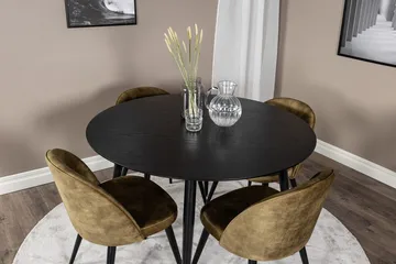 Rund matgrupp Venture Home Grön Svart 4st - Huonekalut - Pöytä & ruokailuryhmä - Ruokailuryhmä