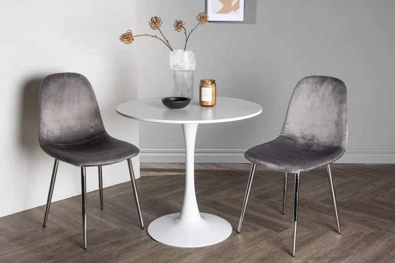 Rund matgrupp Venture Home Ljusgrå Vit 2st, Ljusgrå och vit
