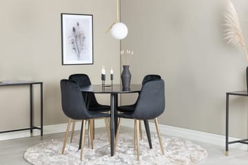 Rund matgrupp Venture Home Mässing Svart 4st - Huonekalut - Pöytä & ruokailuryhmä - Ruokailuryhmä