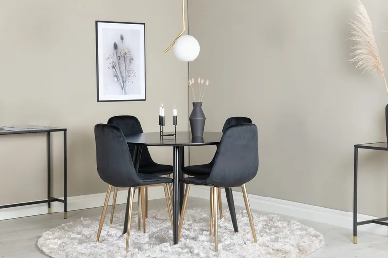 Rund matgrupp Venture Home Mässing Svart 4st