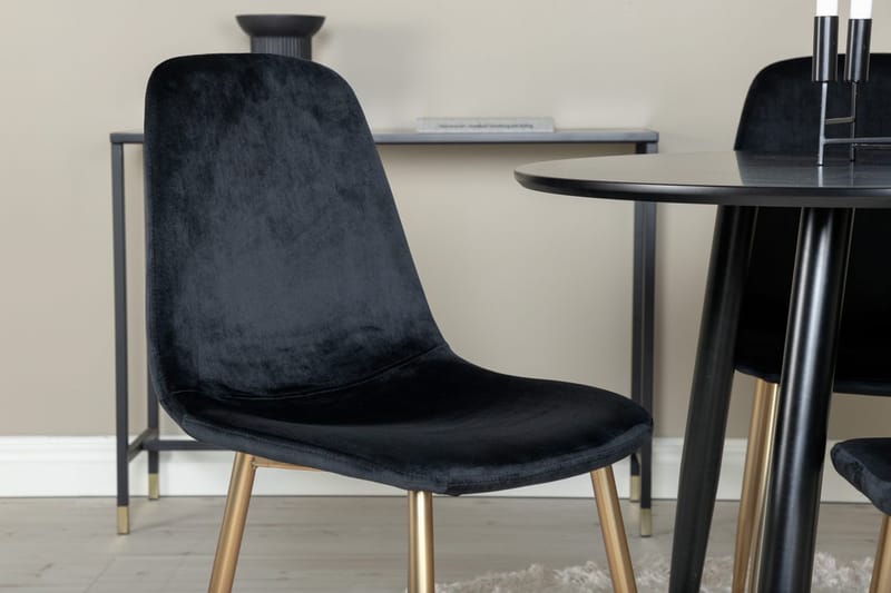 Rund matgrupp Venture Home Mässing Svart 4st - Huonekalut - Pöytä & ruokailuryhmä - Ruokailuryhmä
