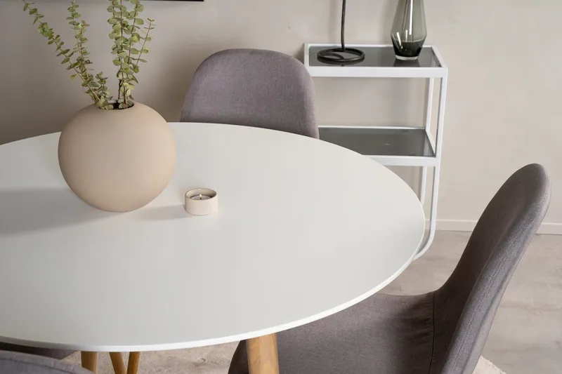 Rund matgrupp Venture Home Mörkbeige Vit Natur - Huonekalut - Pöytä & ruokailuryhmä - Ruokailuryhmä