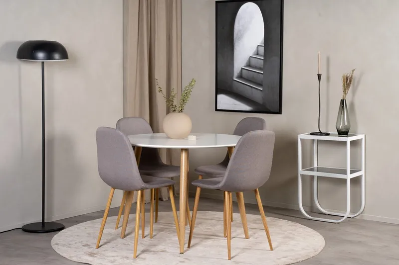 Rund matgrupp Venture Home Mörkbeige Vit Natur