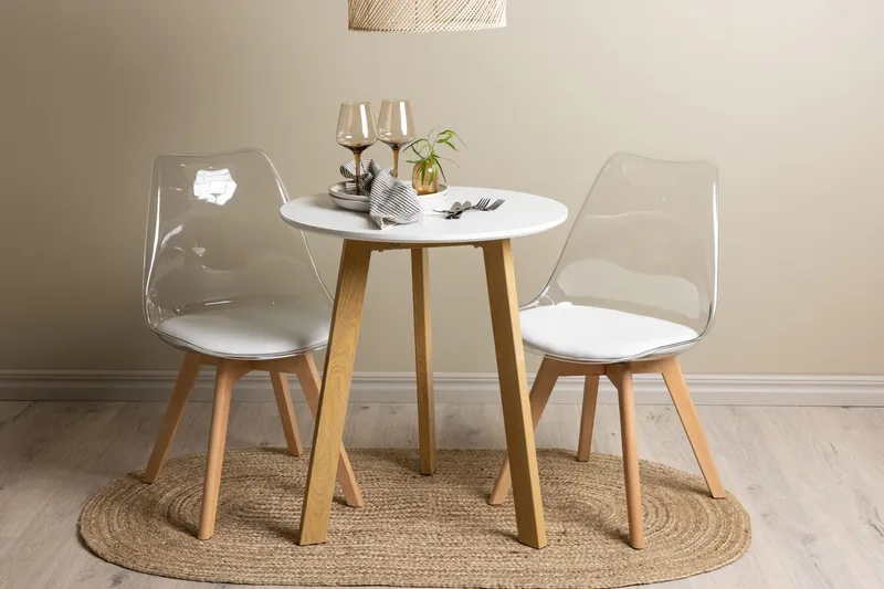 Rund matgrupp Venture Home Natur Vit 2st