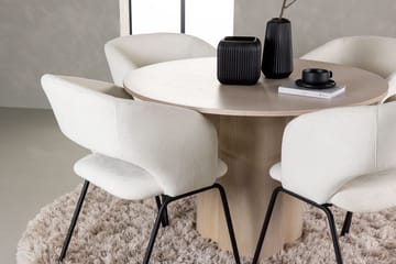 Rund matgrupp Venture Home Offwhite Ljust trä 4st - Huonekalut - Pöytä & ruokailuryhmä - Ruokailuryhmä
