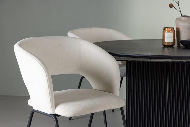 Rund matgrupp Venture Home Offwhite Svart 4st