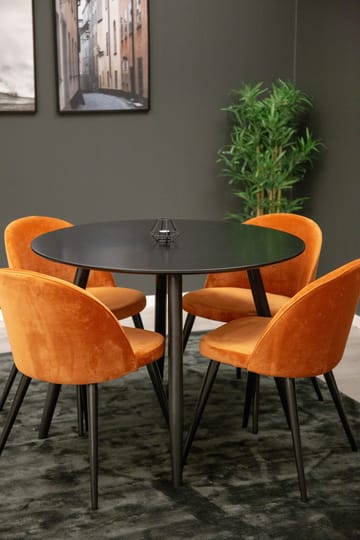 Rund matgrupp Venture Home Rostig Orange Svart 4st - Huonekalut - Pöytä & ruokailuryhmä - Ruokailuryhmä