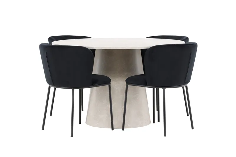 Rund matgrupp Venture Home Svart Beige 4st