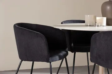 Rund matgrupp Venture Home Svart Beige 4st - Huonekalut - Pöytä & ruokailuryhmä - Ruokailuryhmä