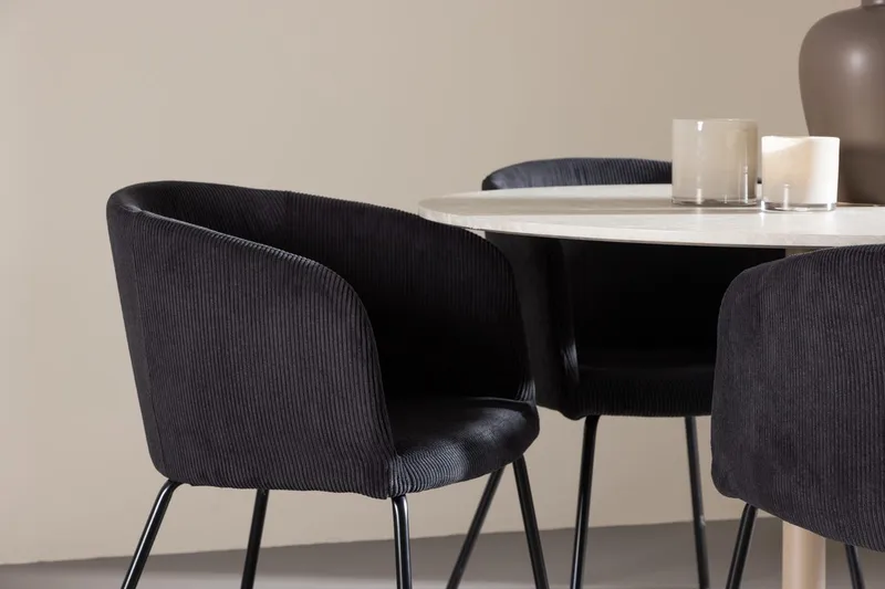 Rund matgrupp Venture Home Svart Beige 4st - Huonekalut - Pöytä & ruokailuryhmä - Ruokailuryhmä