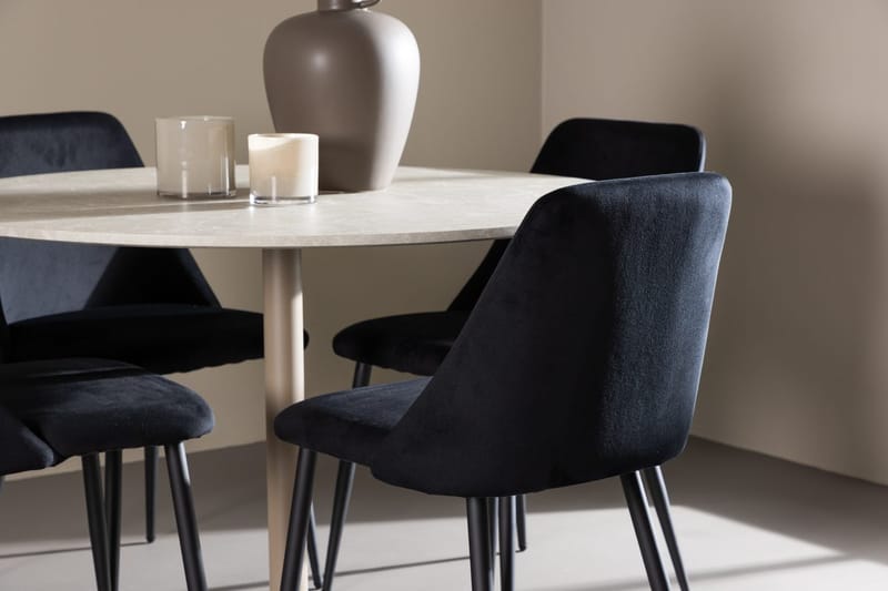 Rund matgrupp Venture Home Svart Beige 4st - Huonekalut - Pöytä & ruokailuryhmä - Ruokailuryhmä