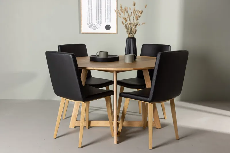 Rund matgrupp Venture Home Svart Brun 4st