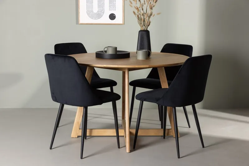 Rund matgrupp Venture Home Svart Brun 4st