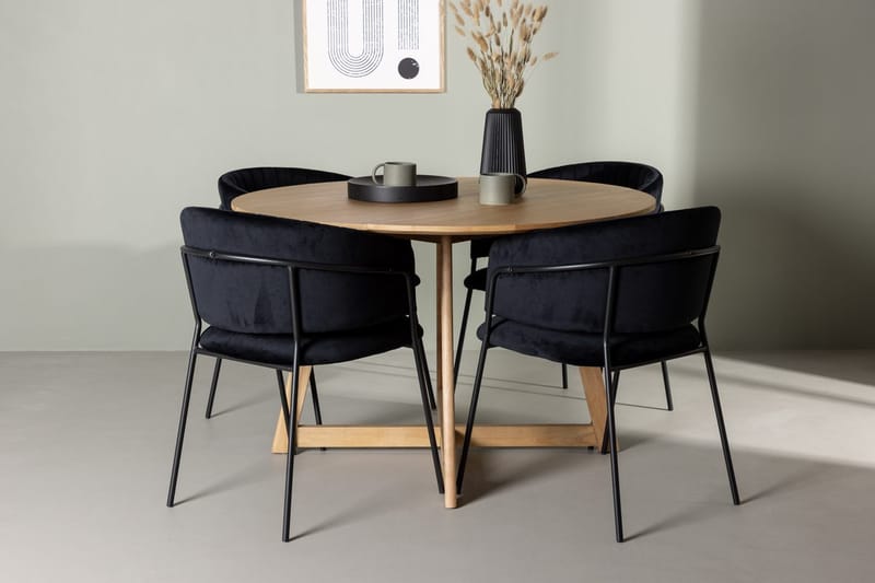 Rund matgrupp Venture Home Svart Brun 4st