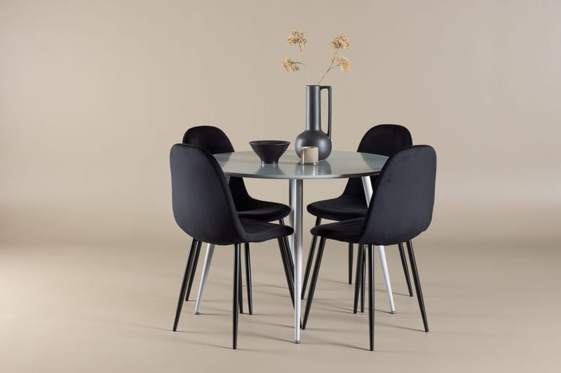 Rund matgrupp Venture Home Svart Grå 4st