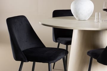 Rund matgrupp Venture Home Svart Ljust trä 4st - Huonekalut - Pöytä & ruokailuryhmä - Ruokailuryhmä